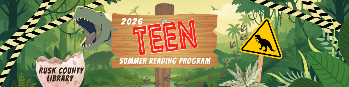 JUNGLE THEMED graphic with the TEXT "Teen Summer Reading Program 2026".
